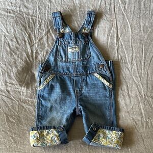 OshKosh B'gosh Baby Denim Overalls with Floral Cuffs